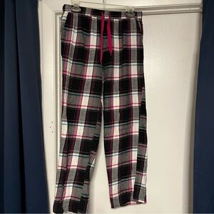 Plaid Lounge Pants with Pink Accents